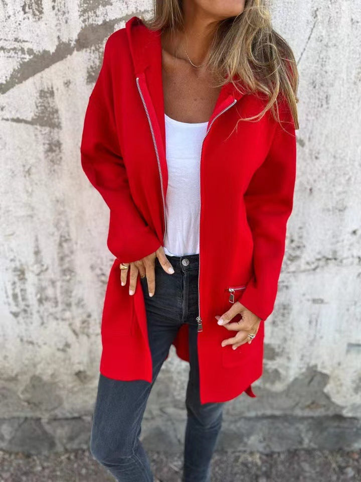 Sportliche Damen-Langjacke mit Reißverschlusstaschen von Berg-Feldt