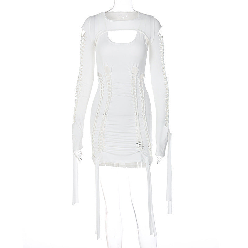 Robe courte pour femme Berg-Feldt avec motif serpent élégant et découpes asymétriques