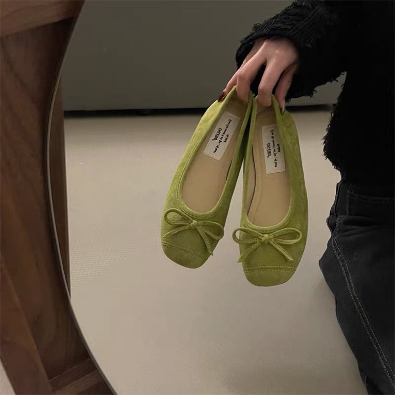Ballerines en daim pour femme Berg-Feldt avec nœud décoratif