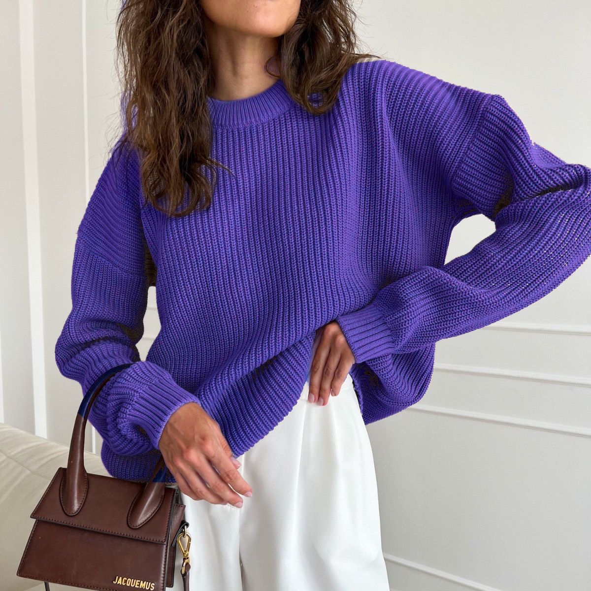 Damen Oversized Strickpullover mit strukturiertem Muster Berg-Feldt