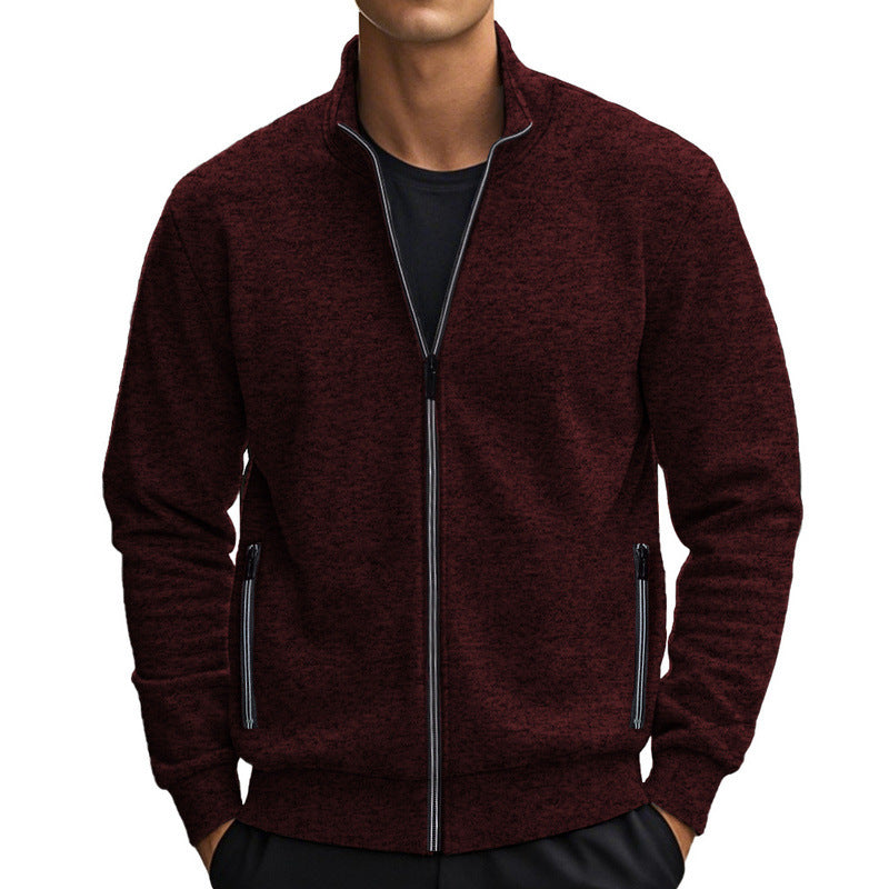 Herren Fleecejacke mit modernem Stehkragen und praktischen Taschen Berg-Feldt