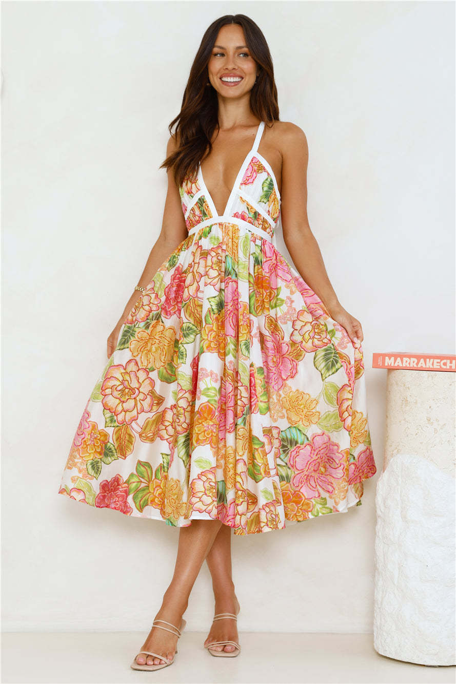Robe Berg-Feldt pour femme avec décolleté plongeant et jupe ample