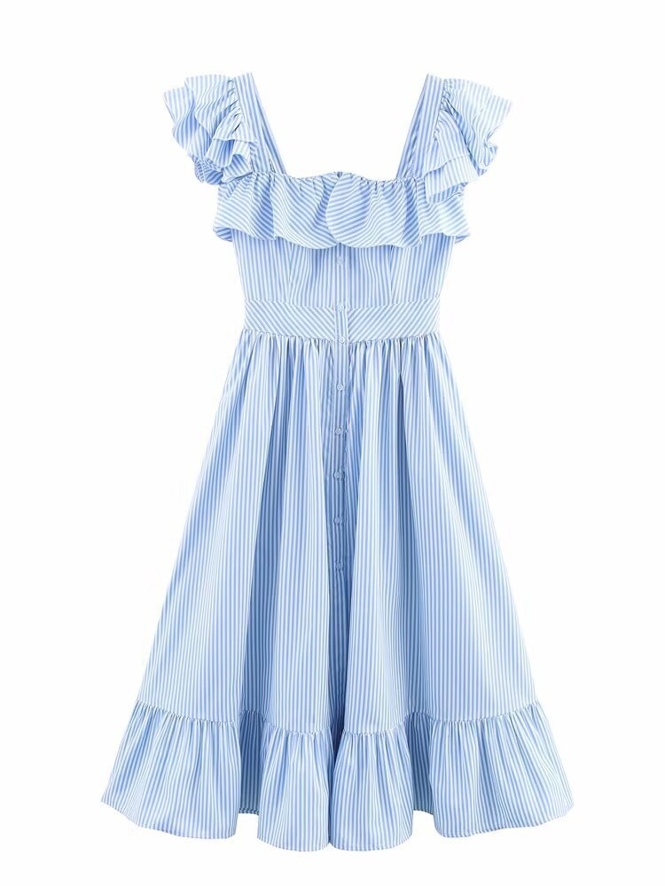 Robe mi-longue froncée boutonnée Berg-Feldt pour femme