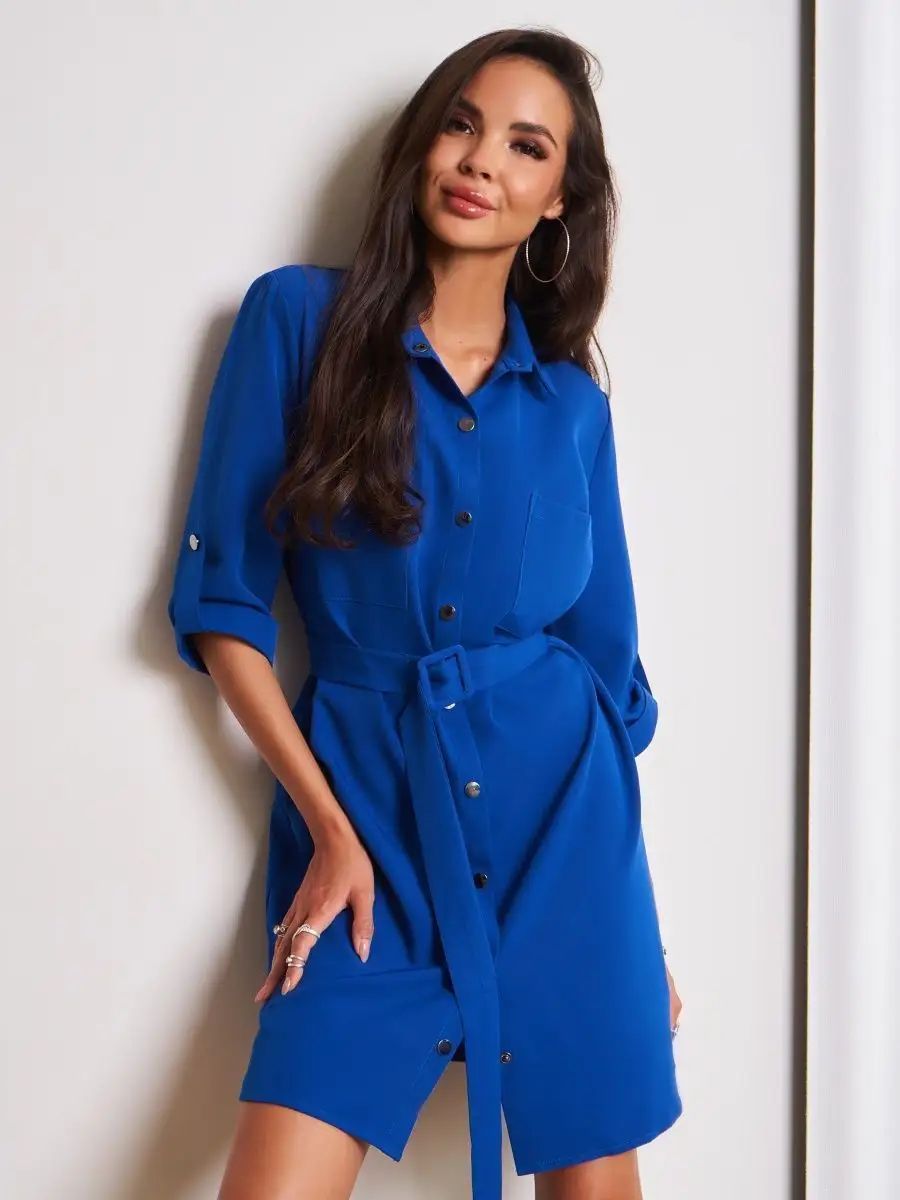 Élégante robe chemise pour femme avec ceinture et patte de boutonnage berg-feldt
