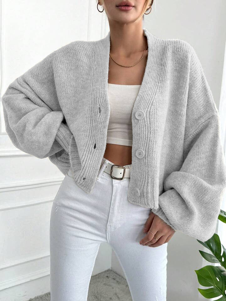 Damen Oversized Strickjacke mit Knopfdesign und weitem Schnitt Berg-Feldt