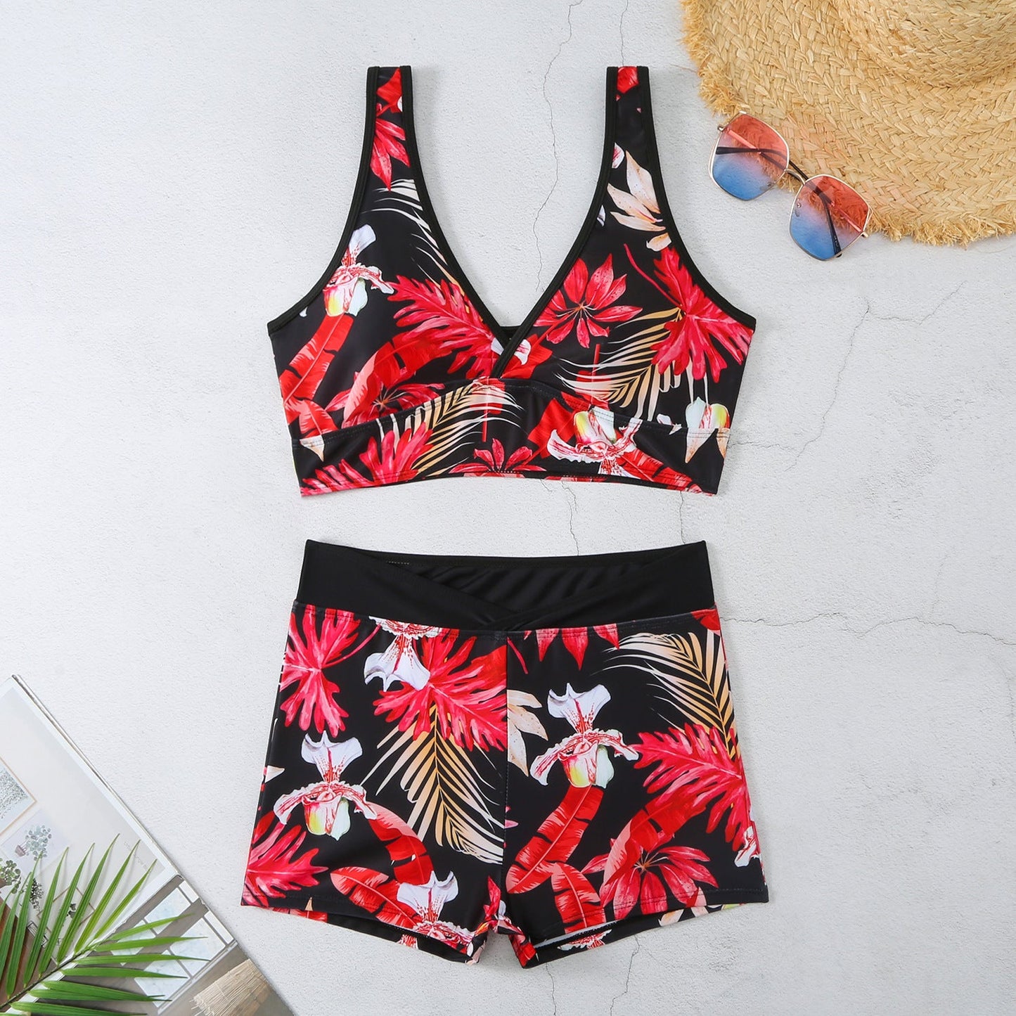 Hochleistungs-Schwimmset für Damen mit floralem Muster von berg-feldt