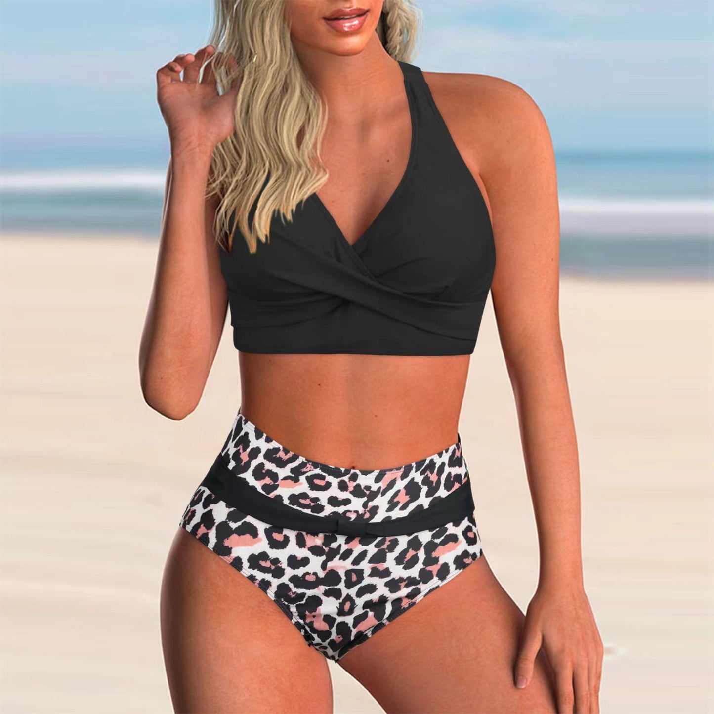 Haut de bikini cache-cœur et bas de bikini taille haute Berg-Feldt pour femme