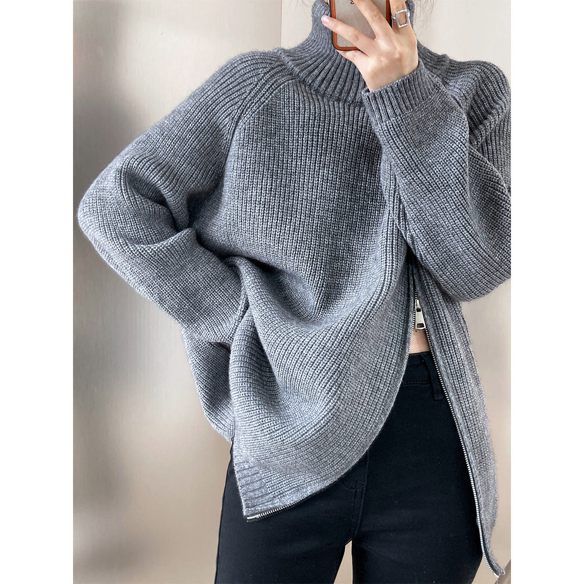 Berg-Feldt | Übergröße Gestrickter Damenpullover mit Kragen