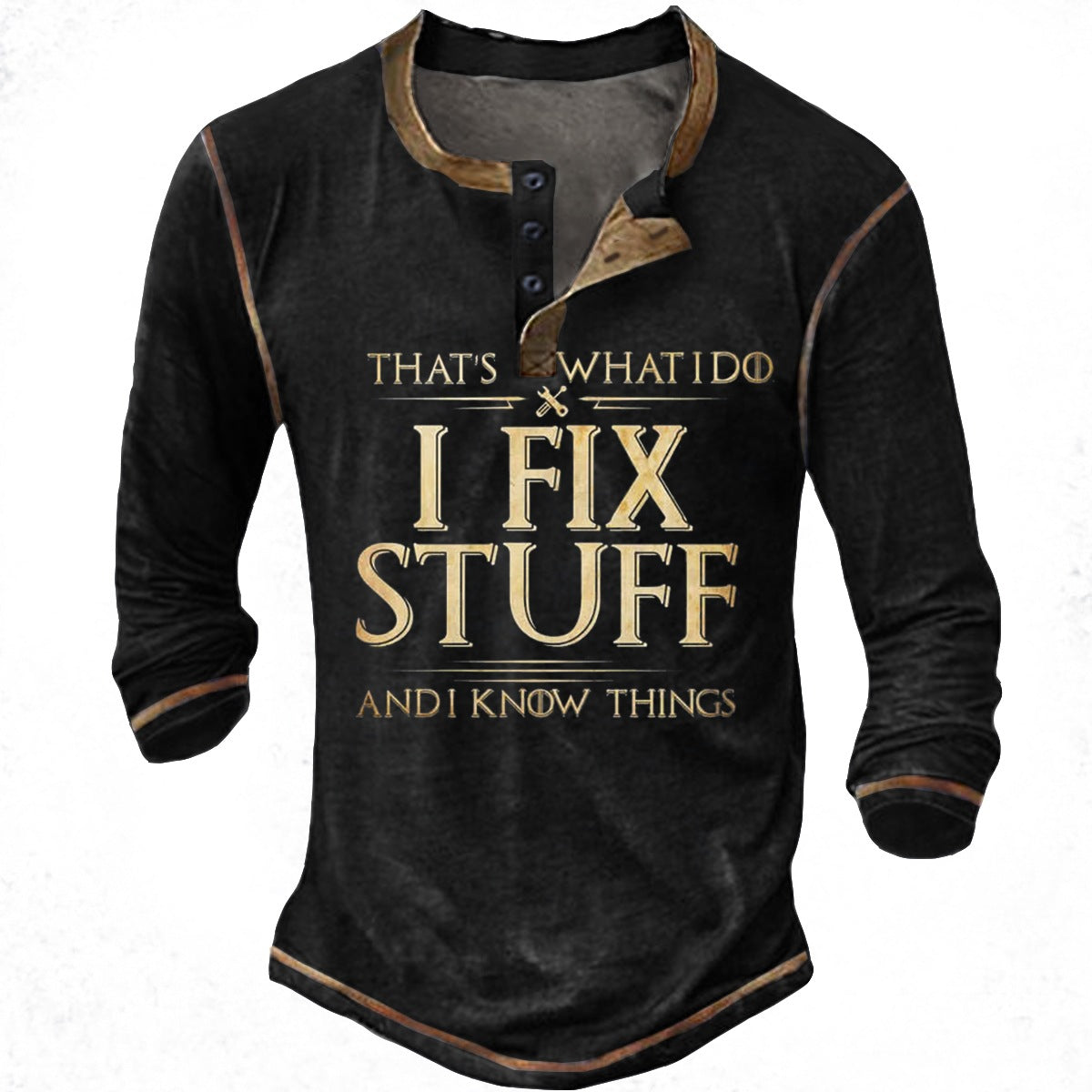 T-shirt décontracté à manches longues pour homme avec imprimé motivant Berg-Feldt