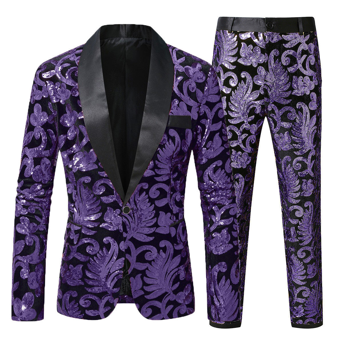 Herren glitzernder Smokinganzug mit floralen Paillettenmustern Berg-Feldt