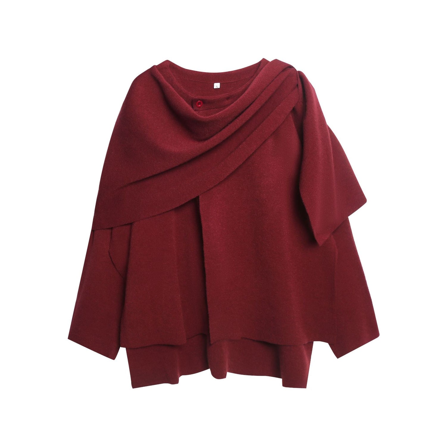 Poncho en tricot douillet pour femme avec drapés raffinés Berg-Feldt