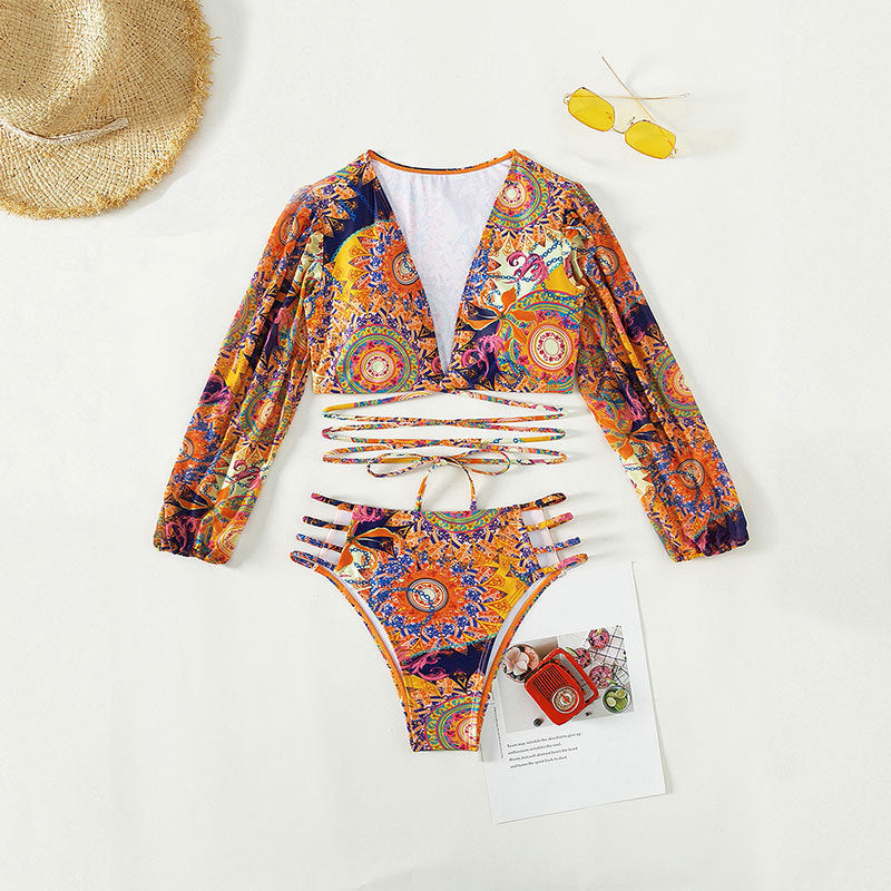 Ensemble bikini pour femme berg-feldt, avec haut tendance à manches longues et coupe élégante