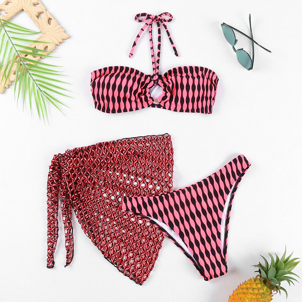 Berg-Feldt Bikini Deux Pièces Femme avec Culotte Taille Haute et Cache-Maillot Assorti