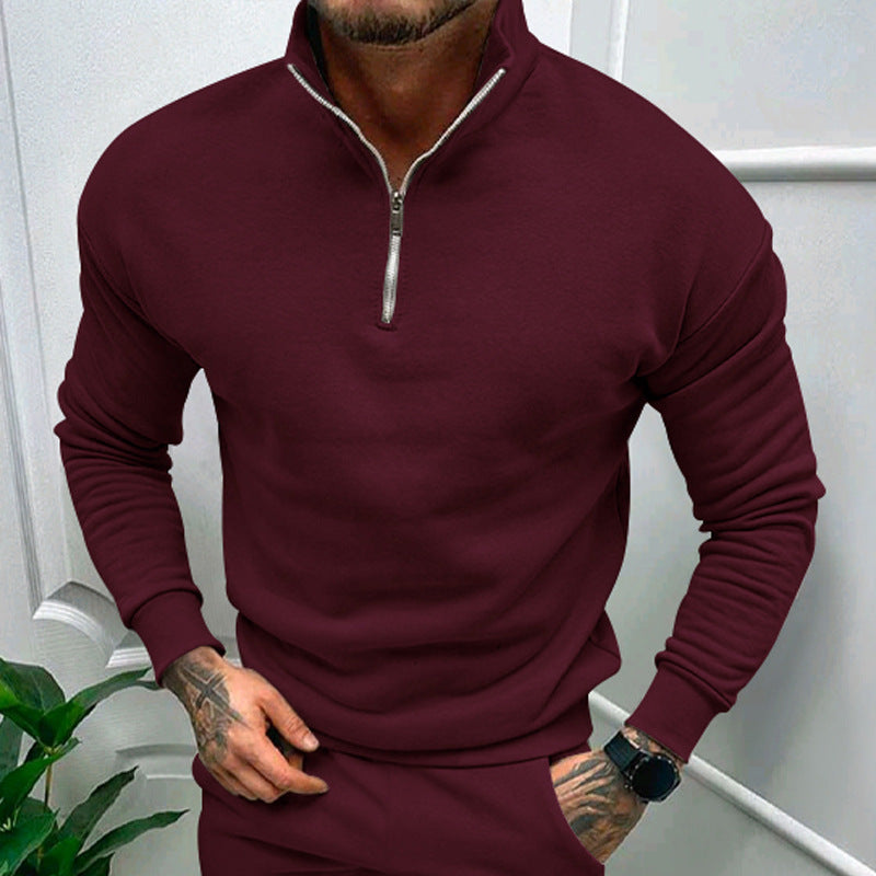 Sweat-shirt homme à col montant zippé Berg-Feldt