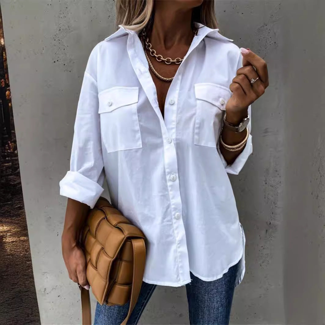 Chemisier à la mode pour femme avec poches poitrine pratiques et coupe décontractée Berg-Feldt