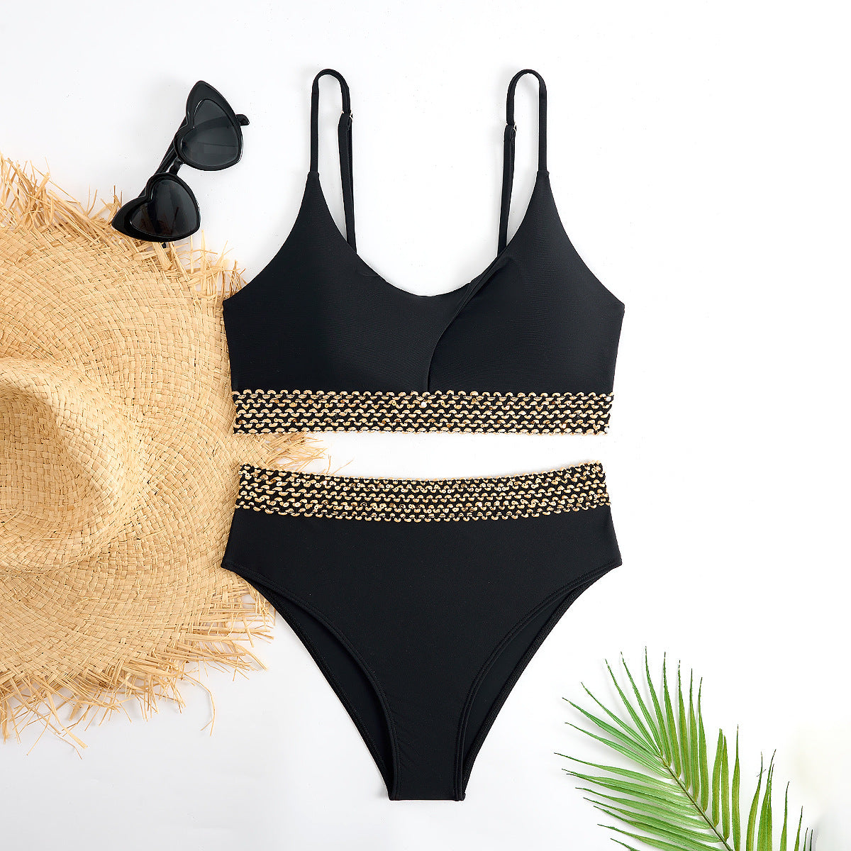 Maillots de bain deux pièces pour femme, motif nœud tendance et ceinture large, de berg-feldt