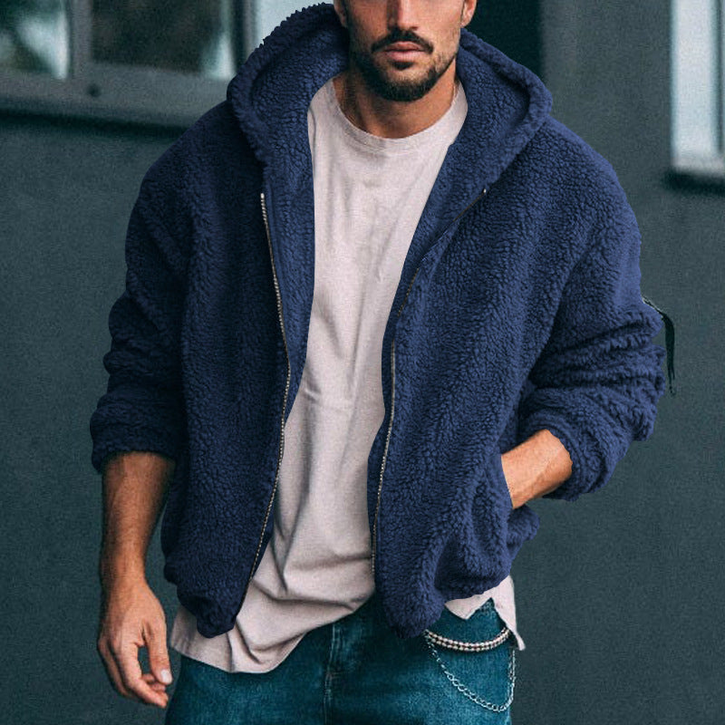 Herren weiche Fleece-Jacke mit hohem Kragen und praktischem Reißverschluss Berg-Feldt