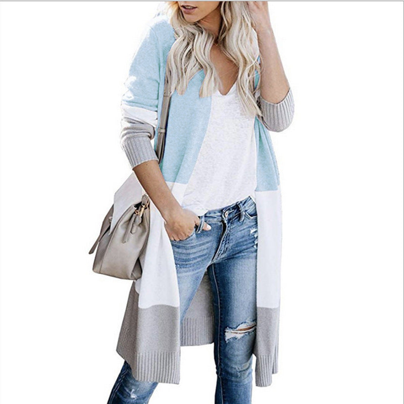 Modischer Damen-Strickmantel mit Farbblock-Design und figurfreundlichem Schnitt von berg-feldt