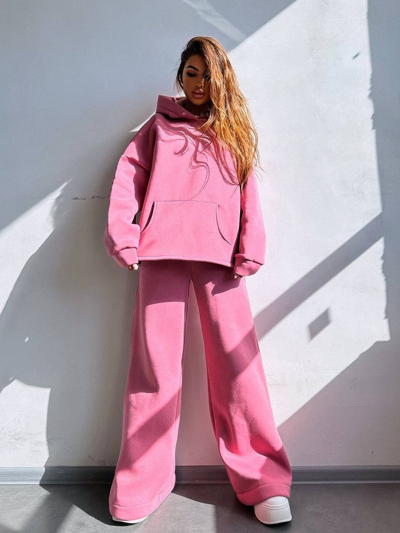 Ensemble sweat à capuche oversize et pantalon large décontracté Berg-Feldt pour femmes