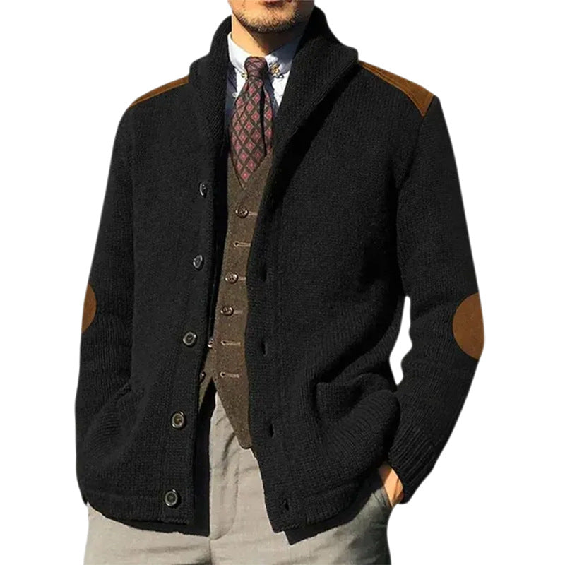 Herren Strickjacke mit klassischem Schalkragen und eleganten details Berg-Feldt