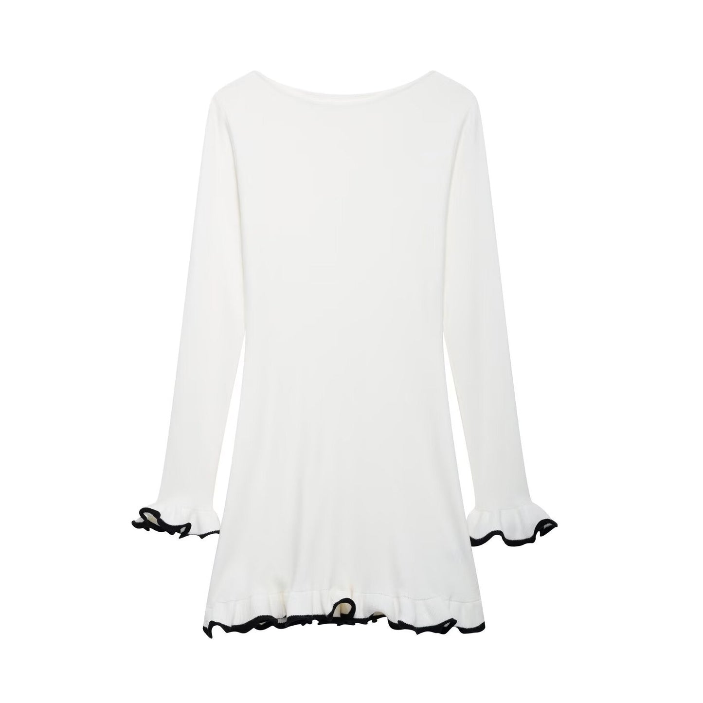 Robe courte pour femme à manches trompette et ourlet froncé de berg-feldt