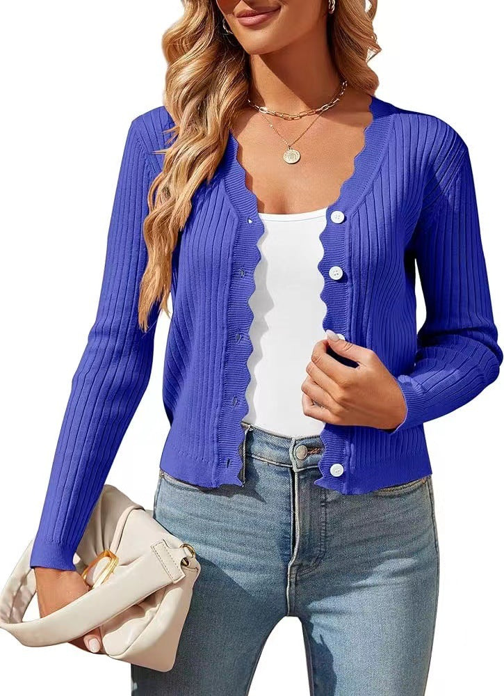 Damen élégant cardigan en tricot avec bordure festonnée Berg-Feldt