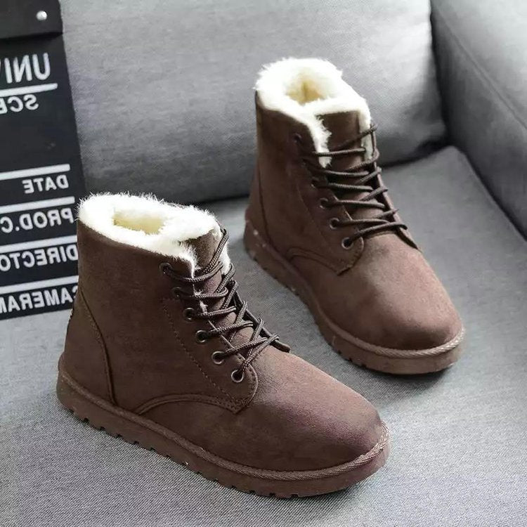 Berg-Feldt | High-Top Wildlederstiefel - Kunstfellfutter - Schnürung - Flache Gummisohle