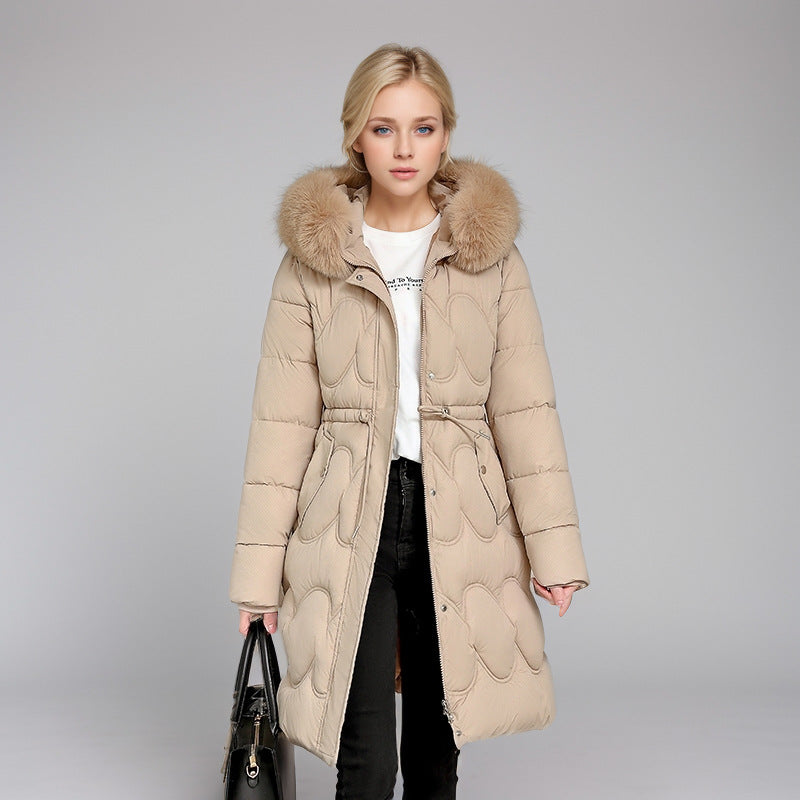 Manteau doudoune femme tendance avec col en fausse fourrure amovible et cordon de serrage à la taille Berg-Feldt