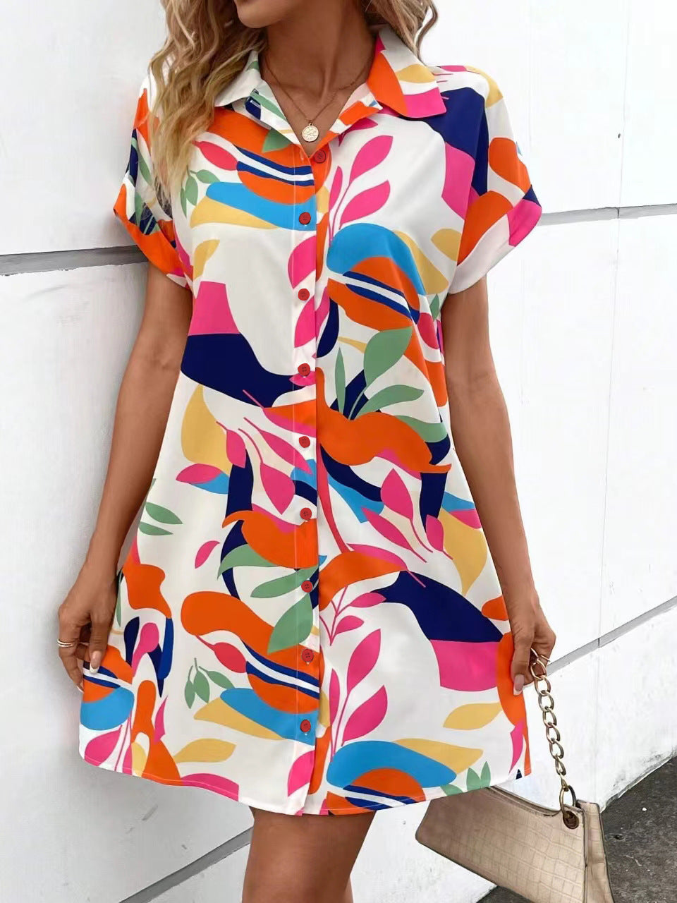 Robe chemise pour femme à motif floral audacieux de berg-feldt
