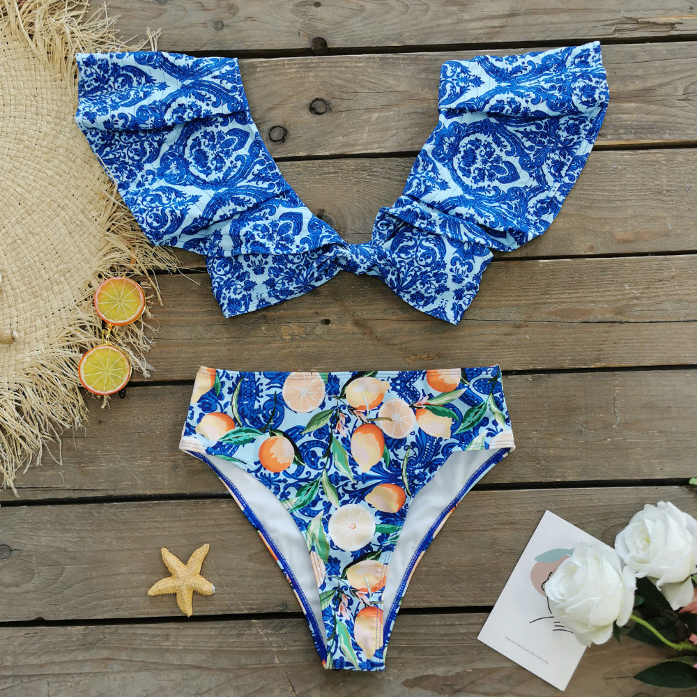 Ensemble bikini femme berg-feldt avec haut froncé et culotte taille haute