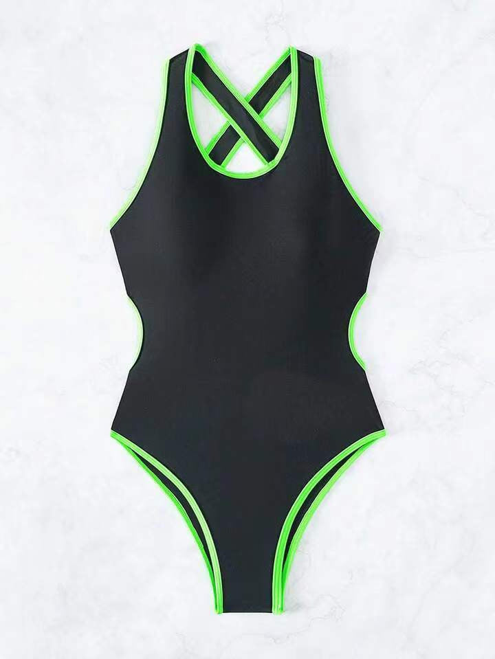 Maillot de bain femme Berg-Feldt, coupe sport avec découpes