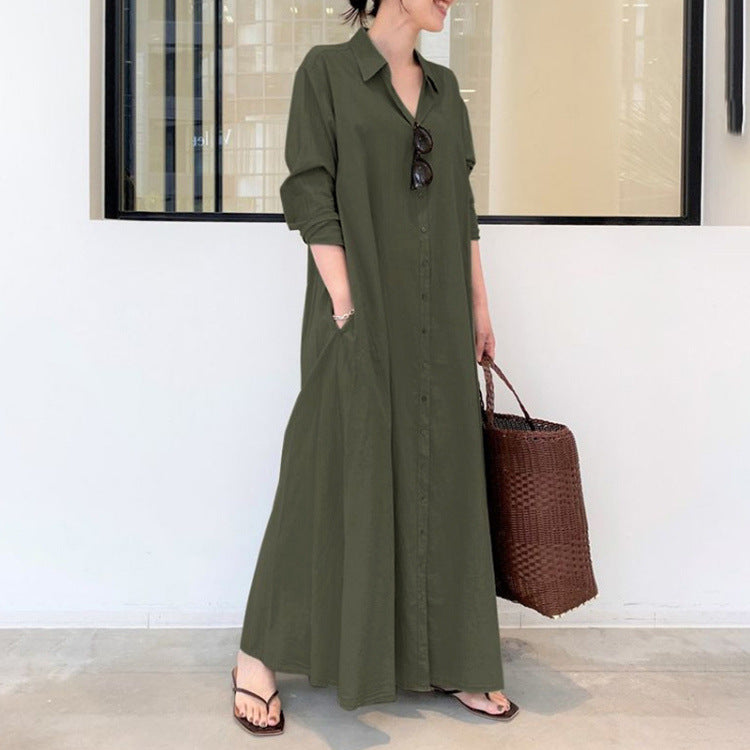 Robe chemise longue pour femme avec poches de berg-feldt