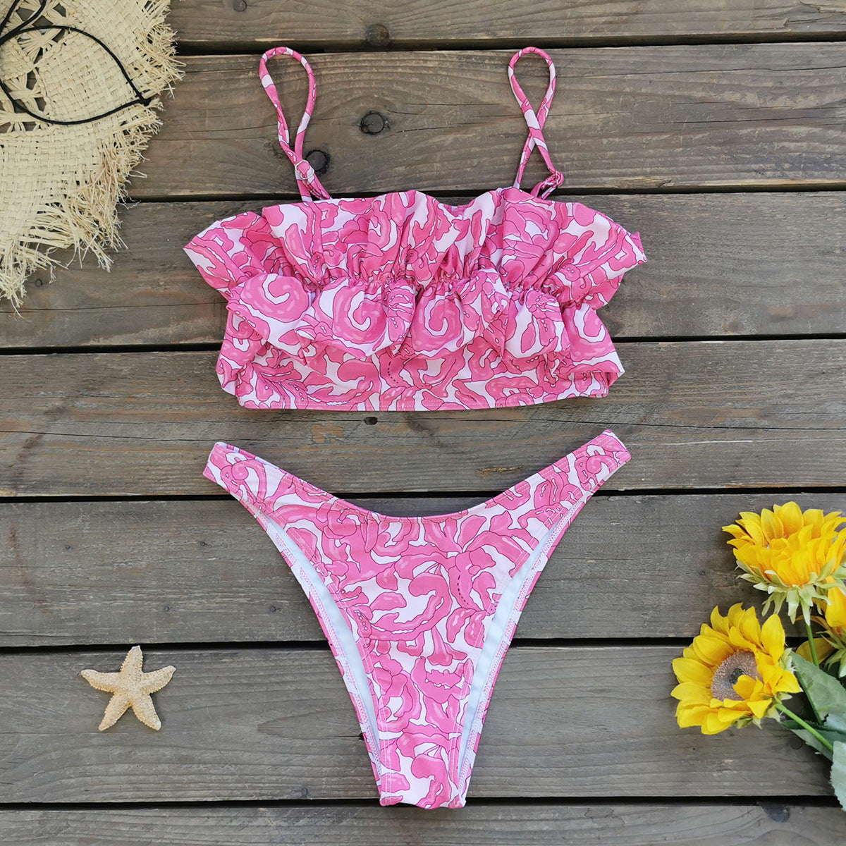 Ensemble de bikini pour femme berg-feldt avec crop top ample et motif floral