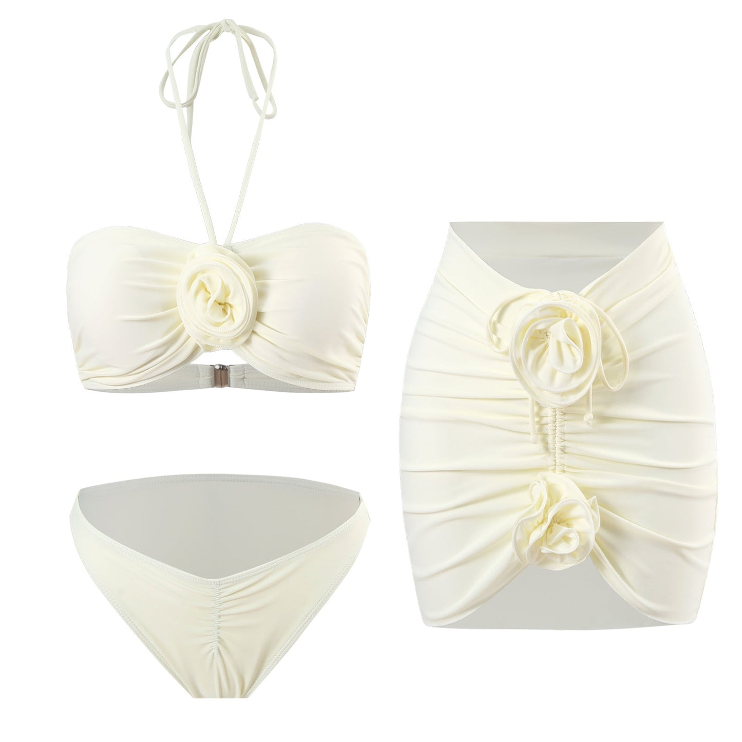 Ensemble de maillot de bain élégant pour femme avec fronces et motif floral, de berg-feldt