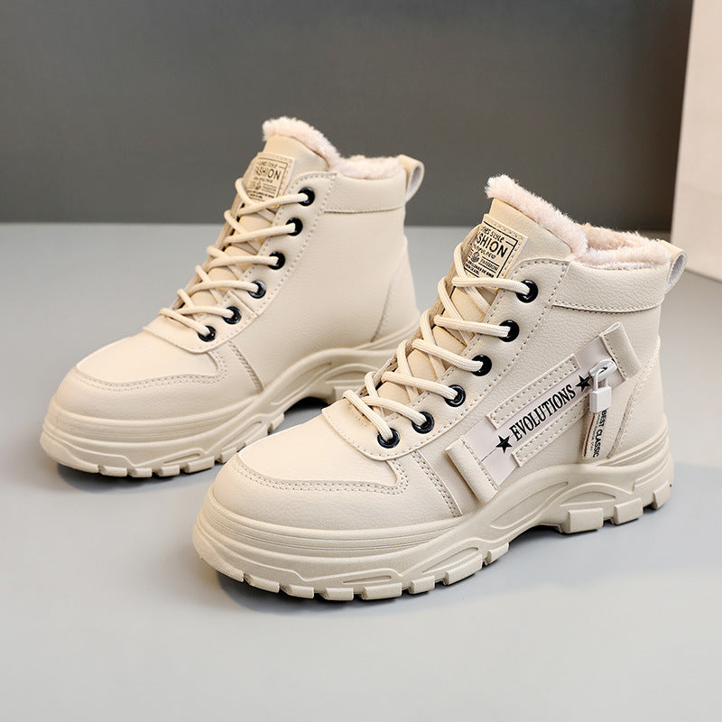 Berg-Feldt | Stiefel - Kunstleder - High-Top - Chunky Plateausohle - Schnürverschluss