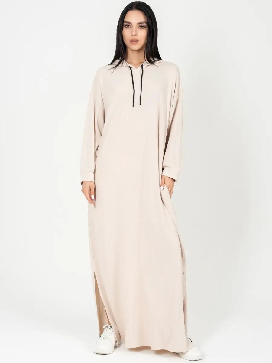 Robe longue à capuche avec fentes latérales pour femme de berg-feldt