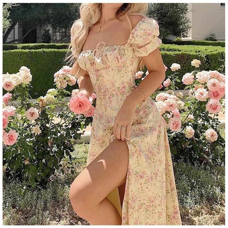 Robe longue bohème fendue à fleurs de berg-feldt