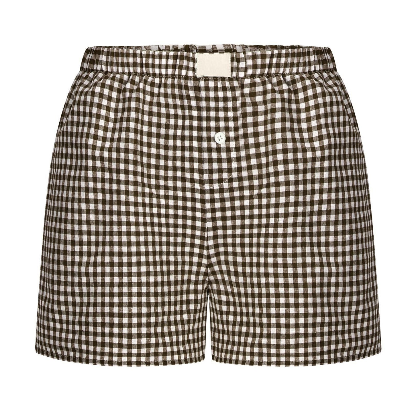Baumwoll-Shorts für Damen, lässig, Gingham-Muster, berg-feldt