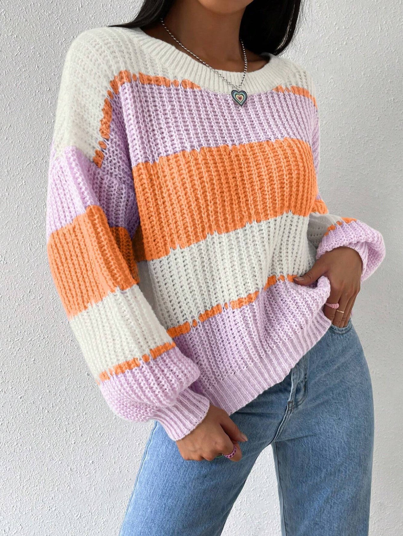 Berg-Feldt | Pullover Pullover Grobstrick Übergröße Fit Langarm Freizeit Crew Neck