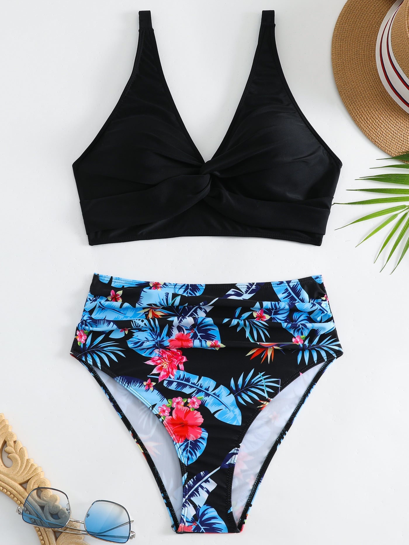 Ensemble de bikini femme Berg-Feldt taille haute motif floral (1750838993)