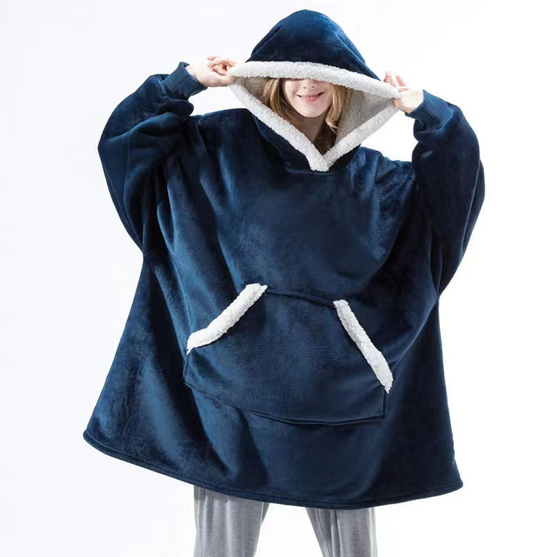 Dames, poncho douillet à capuche avec doublure douce et poches pratiques Berg-Feldt