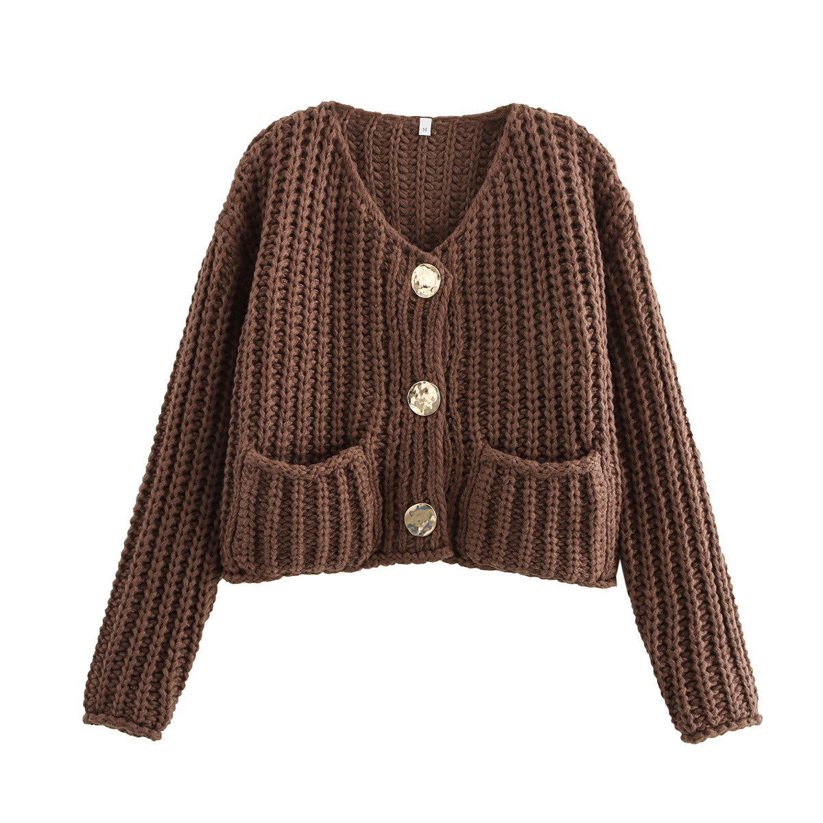 Berg-Feldt Gilet en grosse maille pour femme avec poches