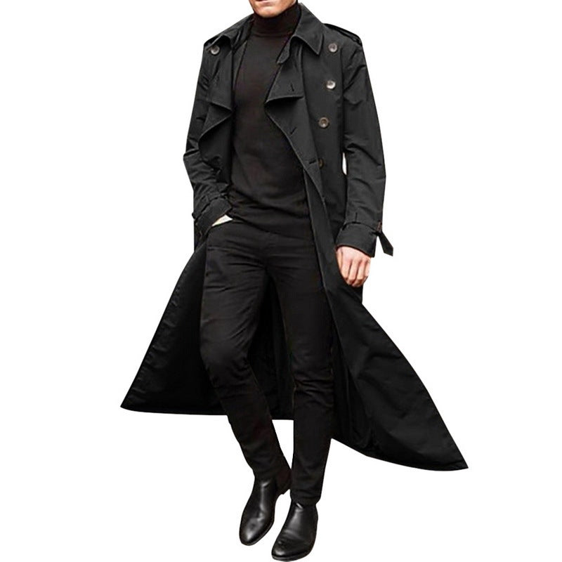 Trench-coat élégant pour homme avec revers profond et boutons cachés Berg-Feldt