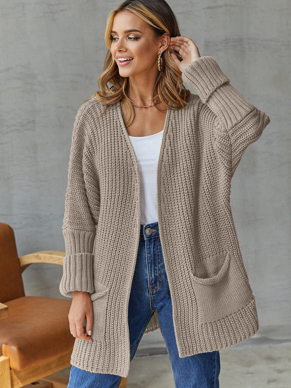Cardigan douillet pour femme avec poches profondes et manches volumineuses Berg-Feldt