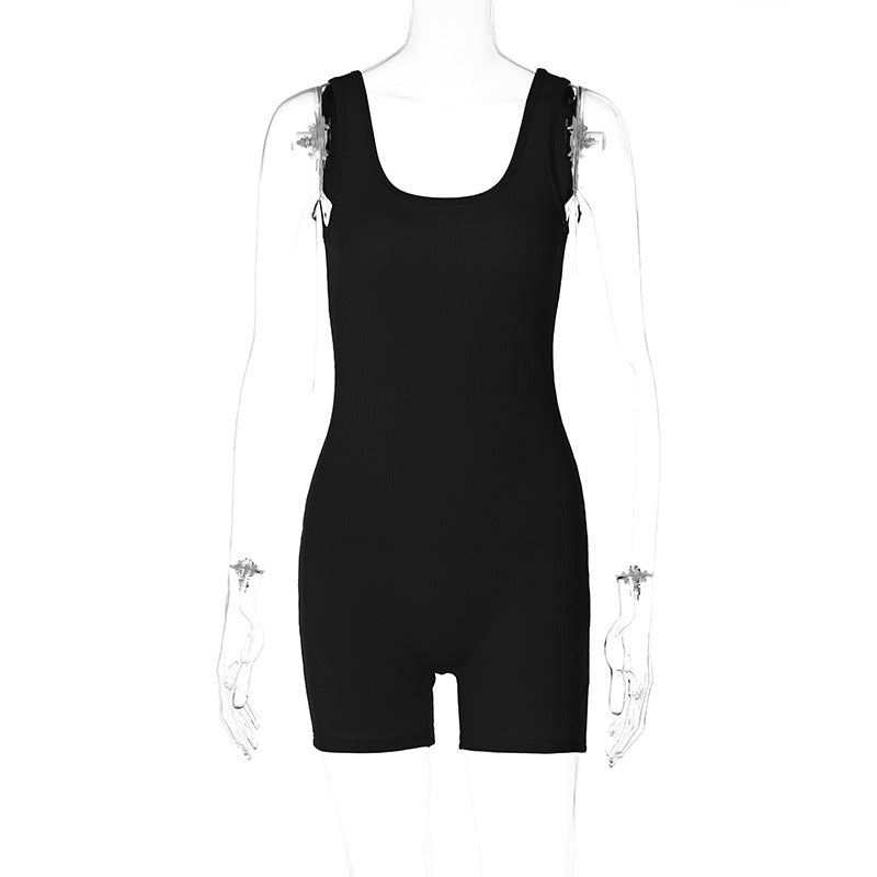 Combinaison sportive pour femme avec motif côtelé et fines bretelles de berg-feldt