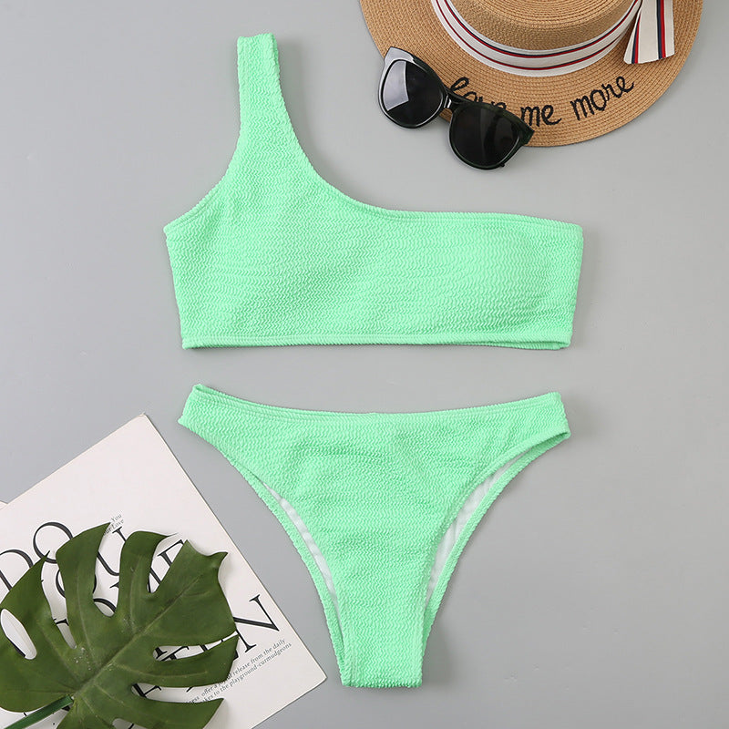 Ensemble bikini côtelé asymétrique Berg-Feldt pour femme