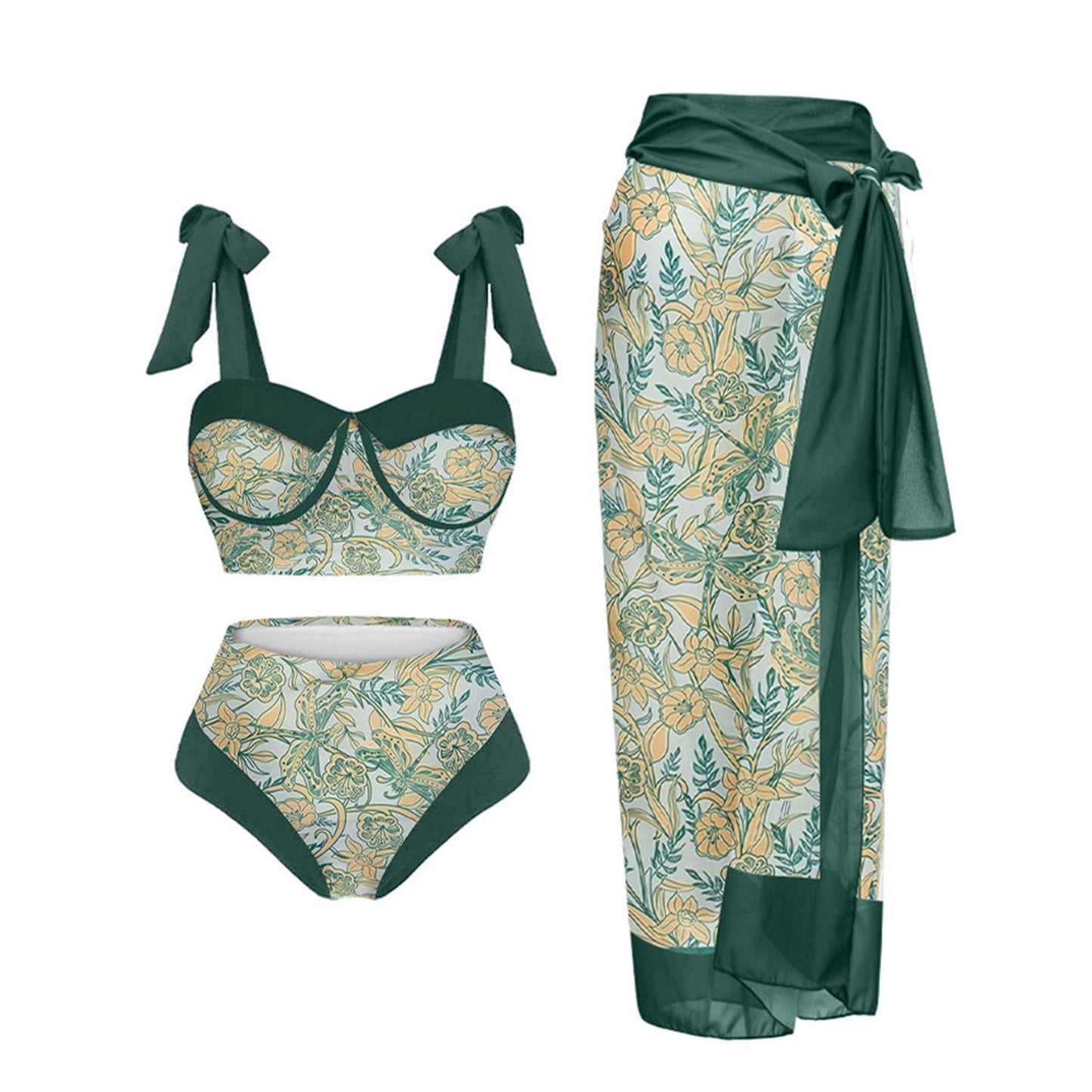 Hochtaillierter Damen Bikini mit Wickelrock von berg-feldt