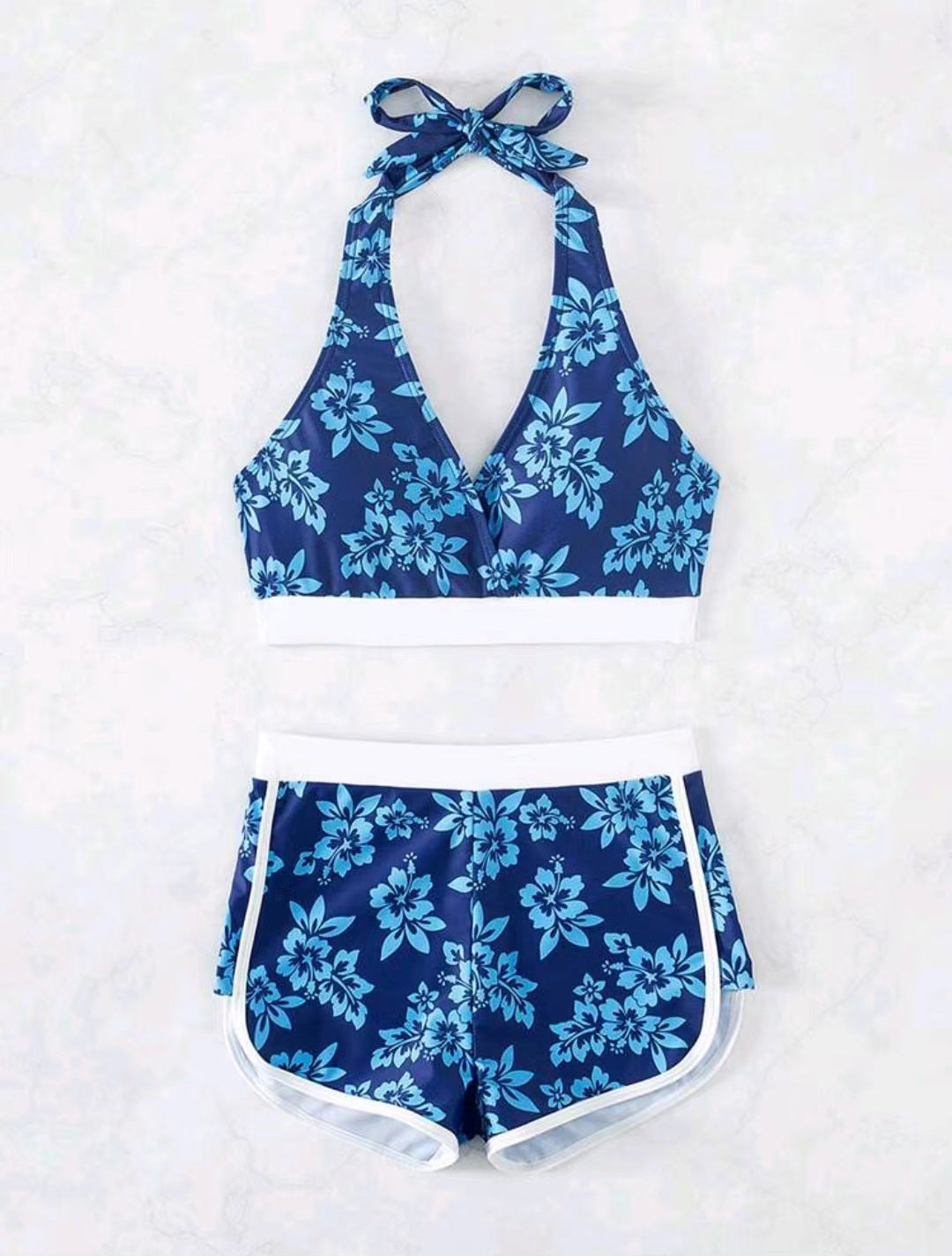 Maillot de bain deux pièces pour femme à imprimé floral et dégradé de couleurs berg-feldt