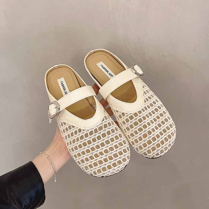 Bequeme Damen-Clogs mit modischem Netz-Design und verstellbarem Riemen von berg-feldt