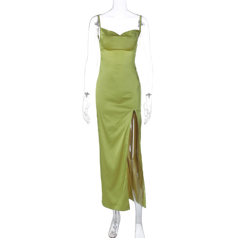 Elegantes Maxikleid für Damen mit stilvollem Schlitz und Raffungen von berg-feldt